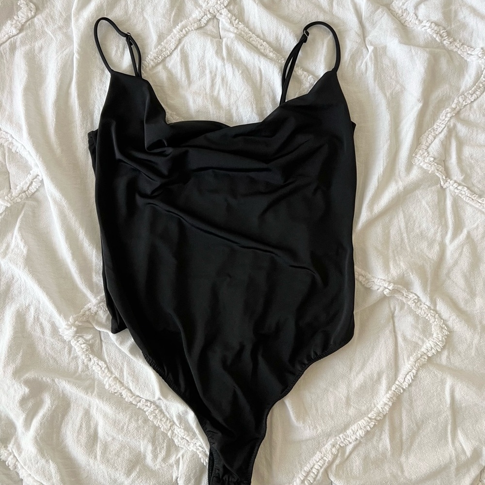 Urban Outfitters Black Cowlneck Bodysuit